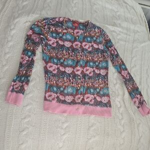 Oilily Floral Long Sleeve Top - Pink and Blue